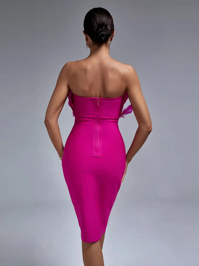 Feather Bandage Jurk Voor Stijlvolle Dames