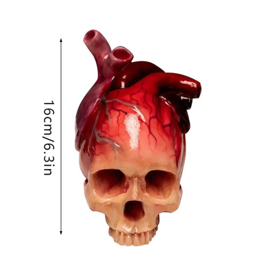 HerzSchädel™ Pumpscull Realistische Halloween-Schädel-Skulptur in Herzform