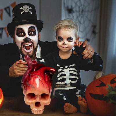 HerzSchädel™ Pumpscull Realistische Halloween-Schädel-Skulptur in Herzform