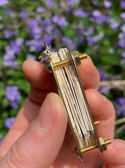 Mikro-Blumenpresse | Handgefertigt aus Silber & Messing | Inkl. 10 Blätter Herbarium-Papier