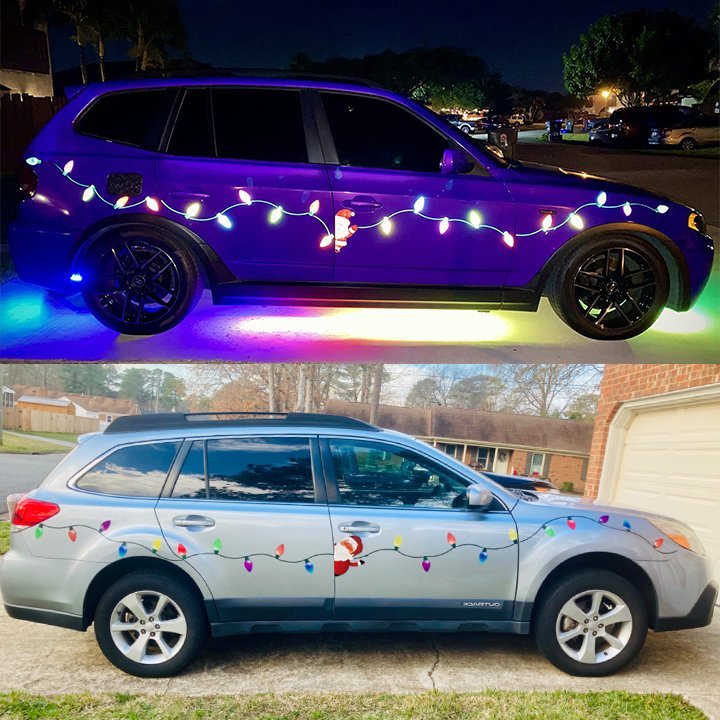 Weihnachts-Magnet Deko | Reflektierende Glühbirnen-Magnete | Für Auto, Kühlschrank & Metallflächen