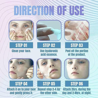 Anti-Falten Hebestreifen | Sofort-Effekt für Gesicht & Augen | Pflanzliche Essenz | Unsichtbar & Atmungsaktiv