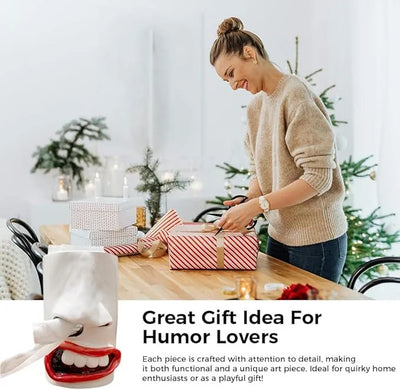 Taschentuchbox | Lustige Gesichtsform mit Nasen-Dispenser | Handgefertigte Deko & Geschenkidee