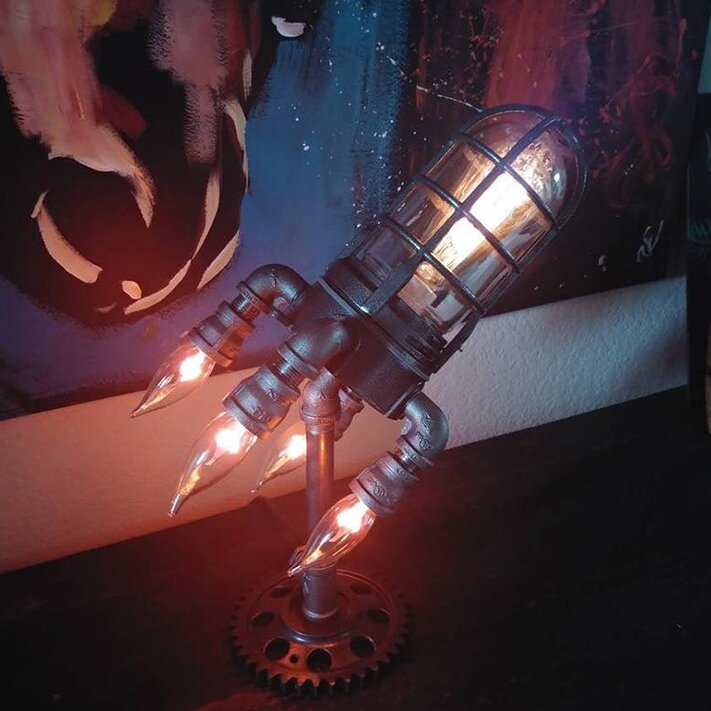 RaketenGlühen™ Dampfpunk-Raketenlampe