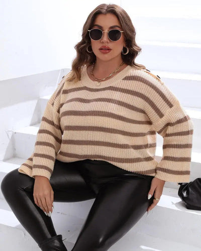 Valeria™ Gestreifter Teardrop-Pullover