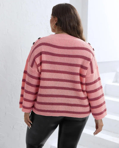 Valeria™ Gestreifter Teardrop-Pullover