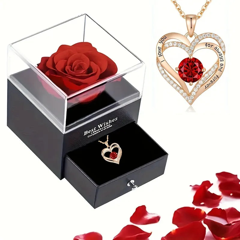 Kette mit Rosen-Geschenkbox
