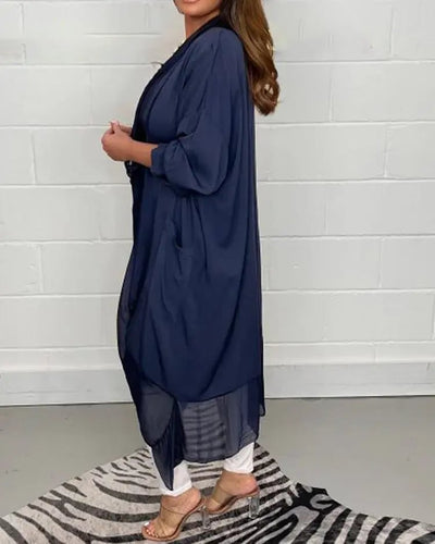 Damen V-Ausschnitt Bluse | Locker geschnitten | Seidig-glattes, atmungsaktives Material | S–5XL