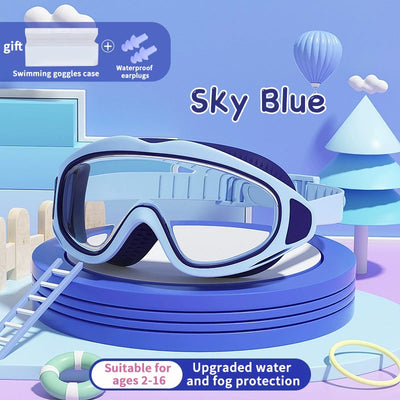 Kinder Schwimmbrille | Wasserdicht & Antibeschlag | UV-Schutz | Großer Rahmen | 6–14 Jahre