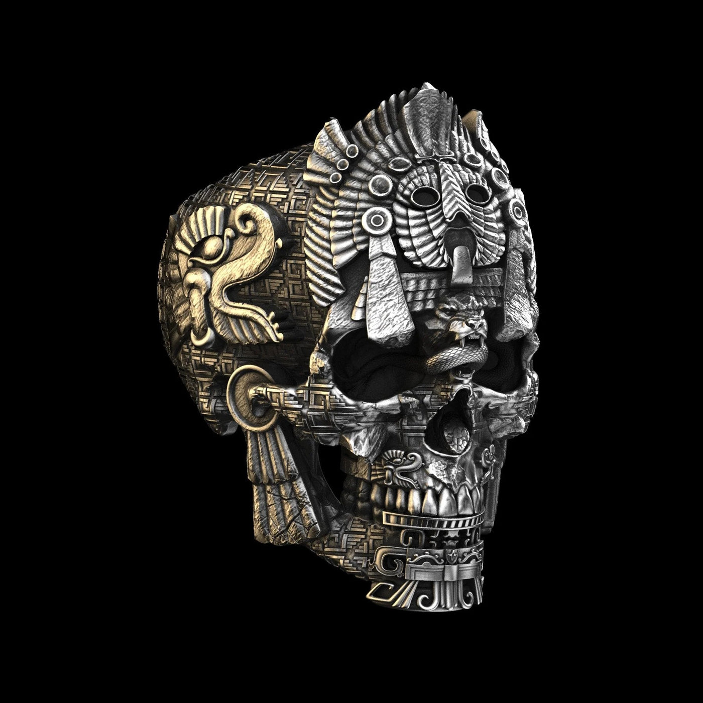 Herren Ring | Totenkopf Design | Handgefertigt aus 925 Sterling Silber