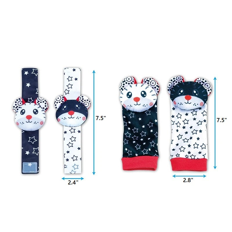 Baby Rassel-Socken & Handgelenksbänder | Weich & Geräuschaktiv | Fördert Motorik & Sinne