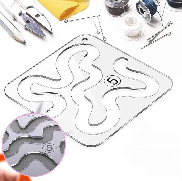 Quilt Schablonen-Lineal Set | 11 Acryl Nähvorlagen | Präzisions-Nähwerkzeug