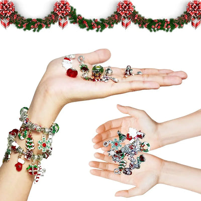 Adventskalender Schmuckset | DIY Weihnachts-Armband mit 24 Anhängern | Festliche Countdown-Idee
