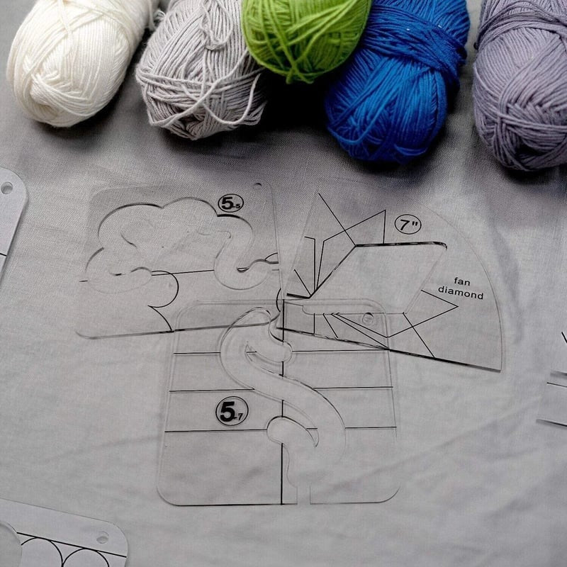 Quilt Schablonen-Lineal Set | 11 Acryl Nähvorlagen | Präzisions-Nähwerkzeug