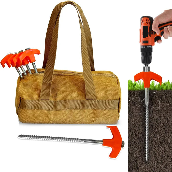 Zeltheringe aus Stahl | Einschraubbar | 16 Stück | 200 mm | Camping Zubehör