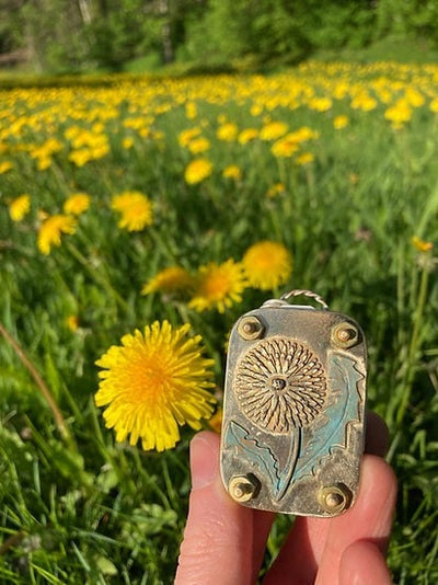 Mikro-Blumenpresse | Handgefertigt aus Silber & Messing | Inkl. 10 Blätter Herbarium-Papier