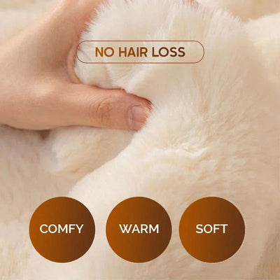 Sofaüberwurf aus Plüsch | Rutschfest | Dickes Kaninchenfell-Design | Waschbar & Weich