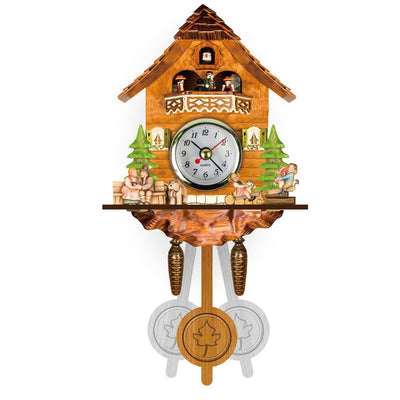 Traditionelle Kuckucksuhr | Handgefertigt aus Schwarzwald-Holz | Chalet-Design mit Musik & Figuren