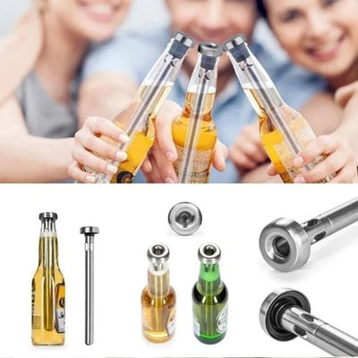 Edelstahl Bierkühlstab | Wiederverwendbarer Flaschenkühler | Für eiskaltes Bier bis zum letzten Schluck