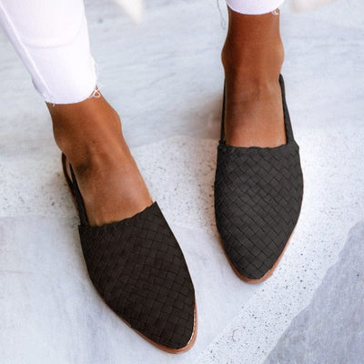 Linovero | Geflochtene Leder-Slipper mit mandelförmiger Spitze