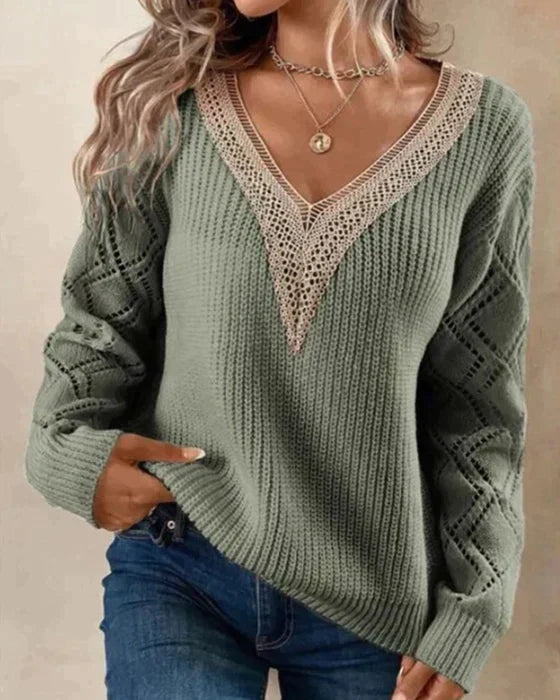 Chantal | Eleganter Pullover mit V-Ausschnitt