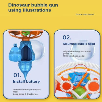 Dinosaurier Seifenblasen Blaster | Tragbar & Leise | Kindersicheres ABS