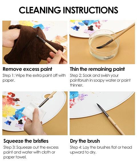 Pinselset 24-teilig | Profi Künstlerpinsel mit Holzgriff | Acryl, Aquarell, Öl & Gouache