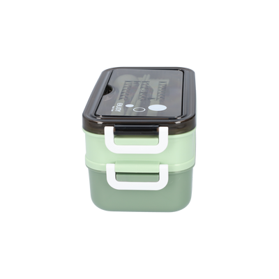 Lunchbox mit Suppenschale | Bento Box Grün | Auslaufsicher & BPA-frei | Mit Besteck & Fächern | Für Kinder & Erwachsene