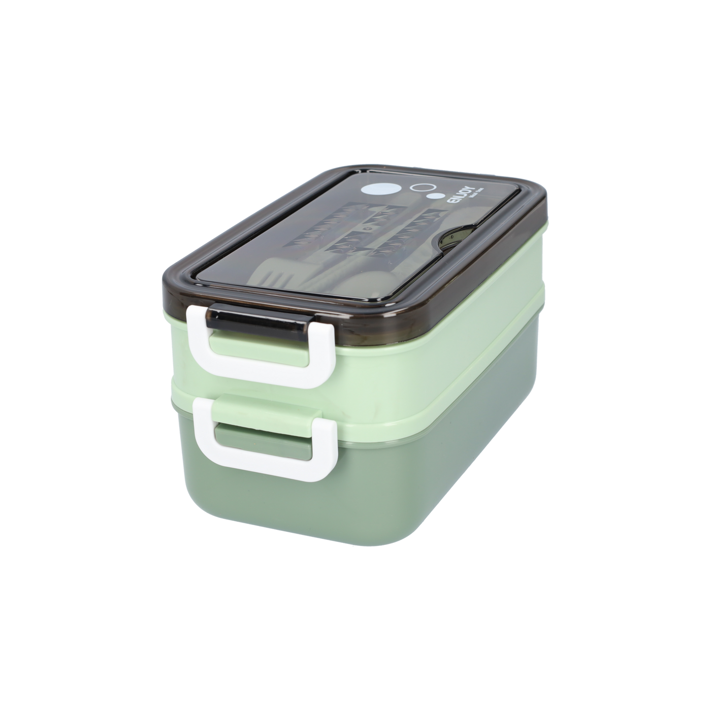 Lunchbox mit Suppenschale | Bento Box Grün | Auslaufsicher & BPA-frei | Mit Besteck & Fächern | Für Kinder & Erwachsene