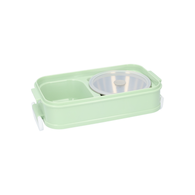 Lunchbox mit Suppenschale | Bento Box Grün | Auslaufsicher & BPA-frei | Mit Besteck & Fächern | Für Kinder & Erwachsene