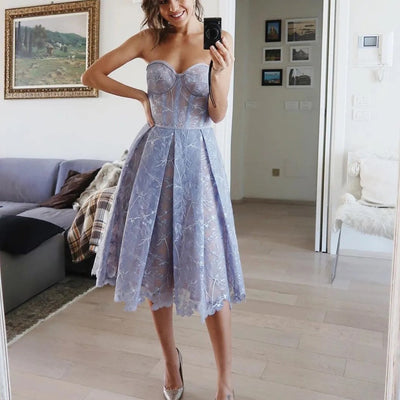 Korsett-Top Spitzen-Midi-Kleid