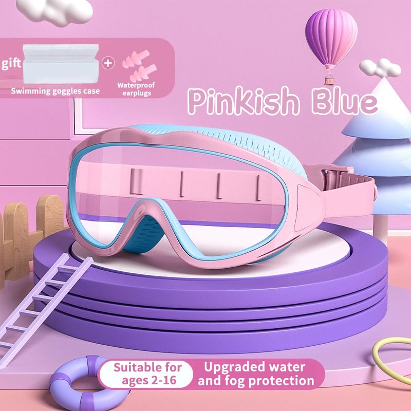 Kinder Schwimmbrille | Wasserdicht & Antibeschlag | UV-Schutz | Großer Rahmen | 6–14 Jahre