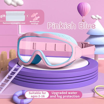 Kinder Schwimmbrille | Wasserdicht & Antibeschlag | UV-Schutz | Großer Rahmen | 6–14 Jahre