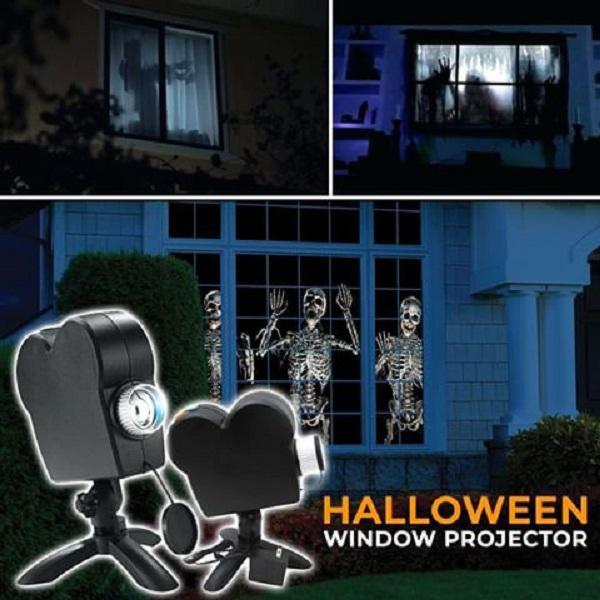 Halloween Projektor mit Leinwand & Stativ | Holografische 3D-Videos | LED wetterfest | Für Halloween & Weihnachten