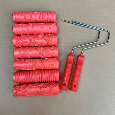 Struktur-Prägemuster Farbroller | Wanddekoration | Gummiwalze mit Griff 29cm