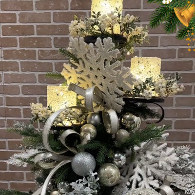 Weihnachtsbaum Topper Regal | 3-stufig | Schwarz | Metall