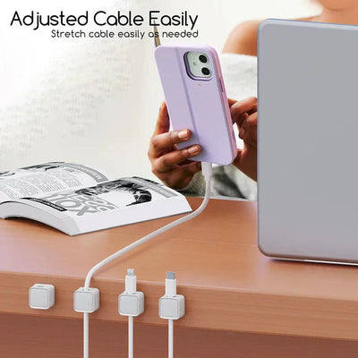 Kabel Organisator Hub | Magnetischer Kabelhalter | Selbstklebend für Schreibtisch & Wand
