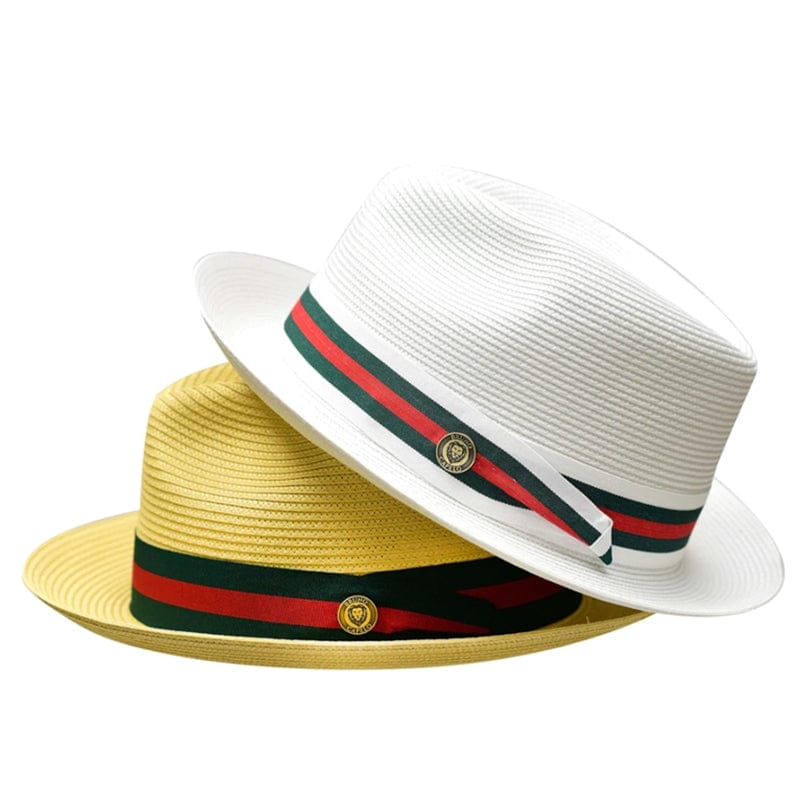 Unisex Fedora Hut | Handgefertigt im Pinch Front Stil | Natürliches Poly-Braid mit Ripsband