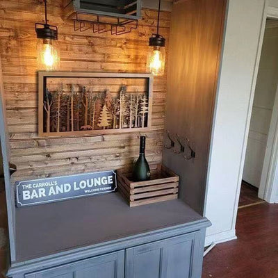 Wanddeko Waldszene mit Fuchs | 7-lagige Lasercut Holzkunst | Baltische Birke