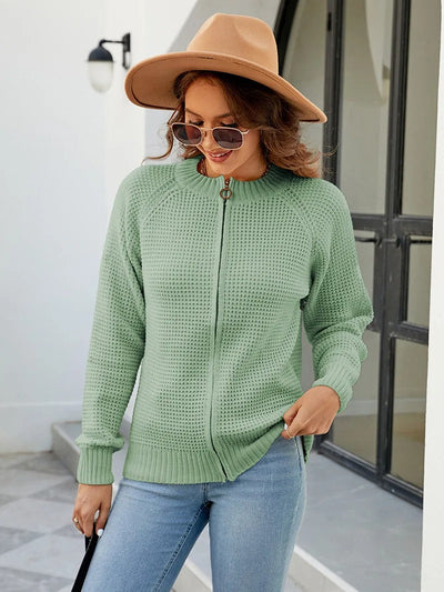 Lotte - Stylistische gestrickte Weste mit Reißverschluss