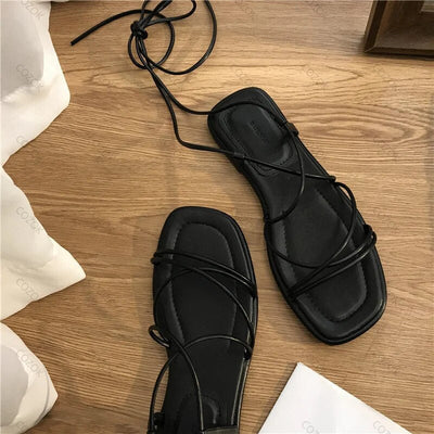 Linovero | Modische gekreuzte Riemchensandalen für Frauen