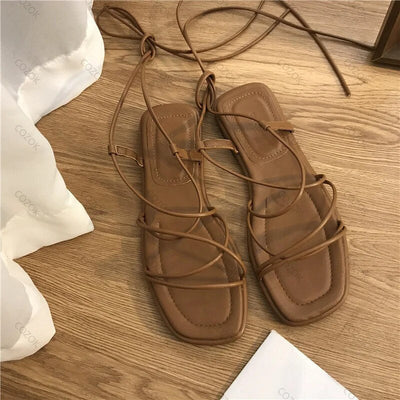 Linovero | Modische gekreuzte Riemchensandalen für Frauen