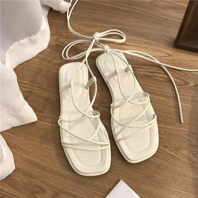 Linovero | Modische gekreuzte Riemchensandalen für Frauen