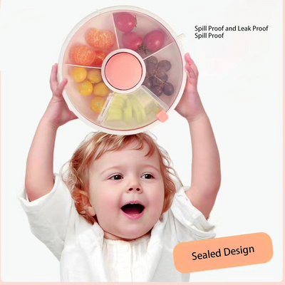 Snackbox für Kinder mit 5 Fächern | Drehbarer Snackspender | Auslaufsicher & BPA-frei