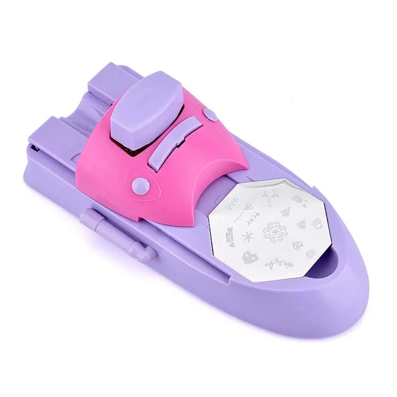 Tragbarer Nagelkunst Drucker & Stempel | Kabellos & Kompakt | 6 Designplatten