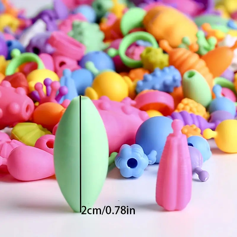 Kinder Schmuck Bastelset | 500+ Pop Beads | Kreatives Spielzeug | Fördert Feinmotorik & Fantasie