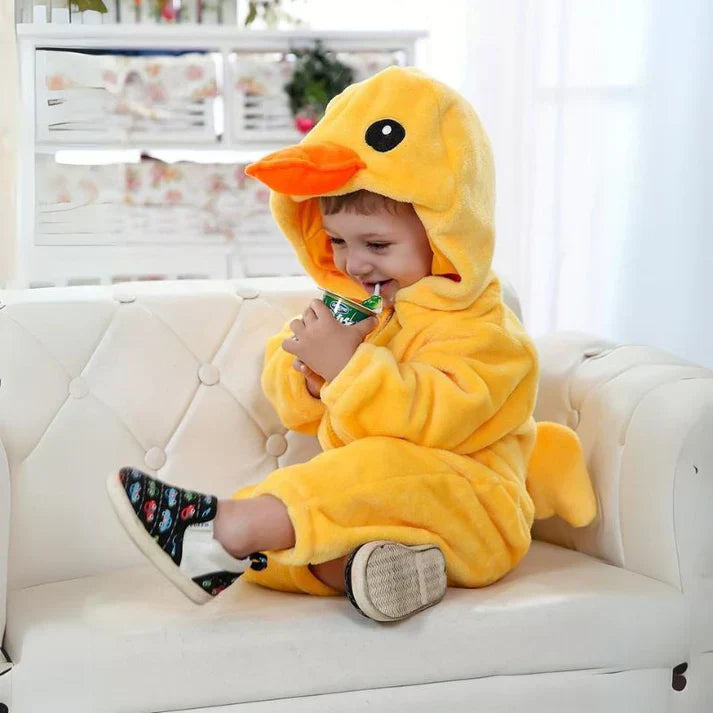 Baby Tier-Jumpsuit | Flauschiger Strampler mit Kapuze | Weich & Atmungsaktiv | Für Babys & Kleinkinder