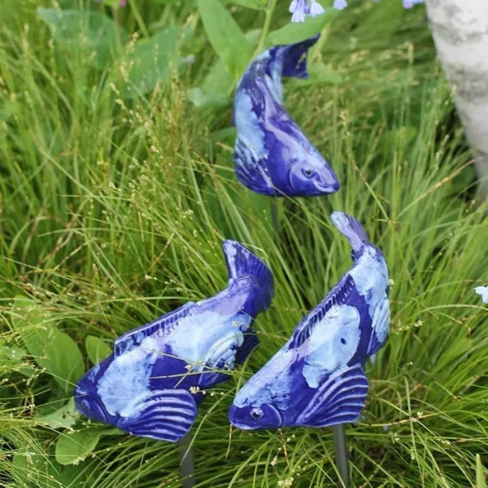 Gartenfigur Fisch | NaturFisch™ | Naturinspirierte Metallkunst | Wetterfest & Handgefertigt