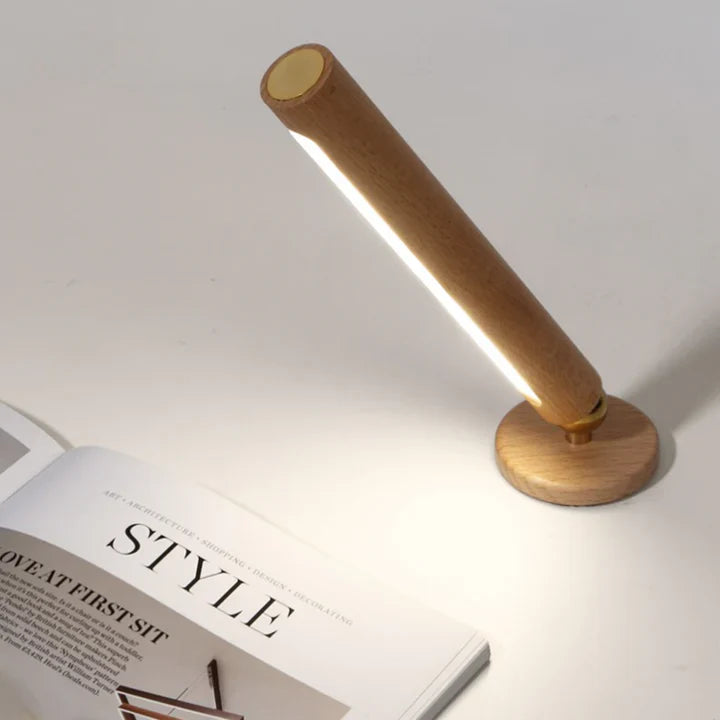 SpinStrahl™ Drehbare Lampe aus Holz