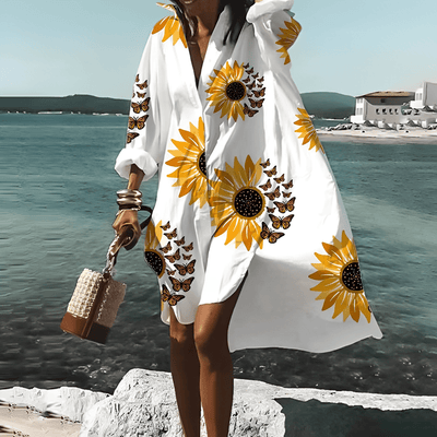 Elle&Vire - Einzigartiges Print Knielanges Kleid